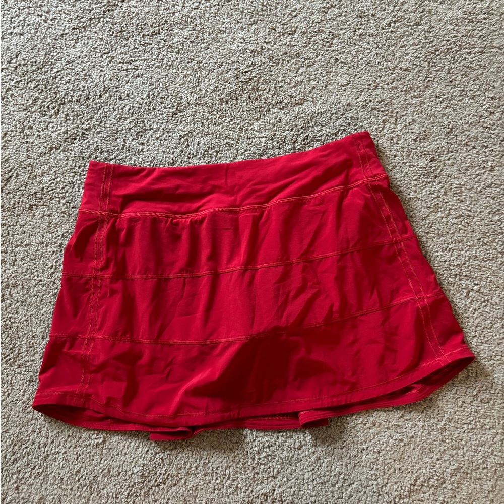 Dark Red Lululemon Pace Rival Skirt